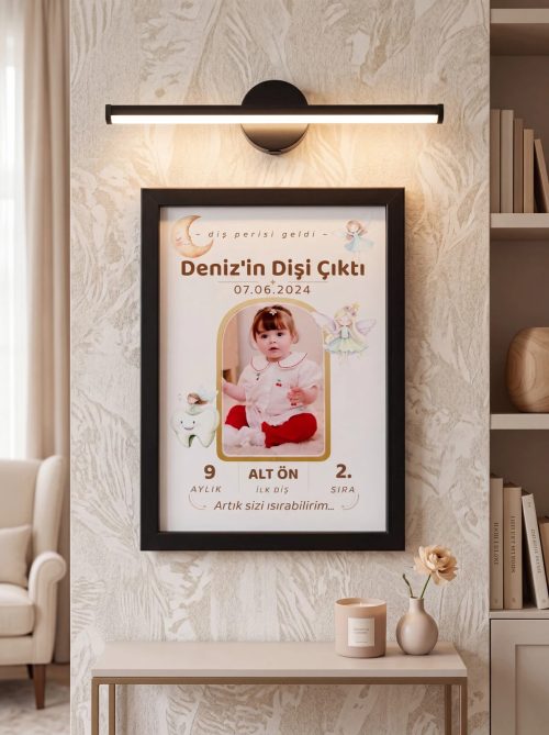 Flower Model Poster Tablo Şık Aplik Işık Hediyeli