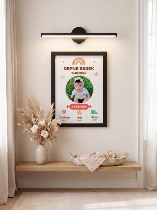 Rainbow Model Poster Tablo Şık Aplik Işık Hediyeli