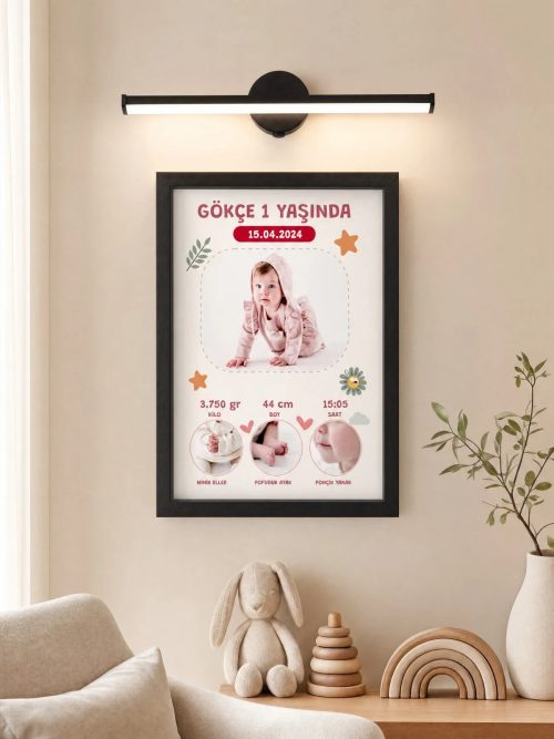 Pure Model Poster Tablo Şık Aplik Işık Hediyeli