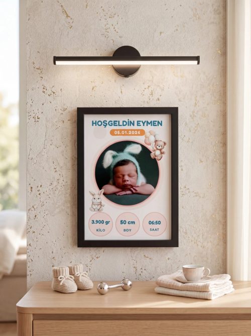 Tinny Model  Poster Tablo Şık Aplik Işık Hediyeli