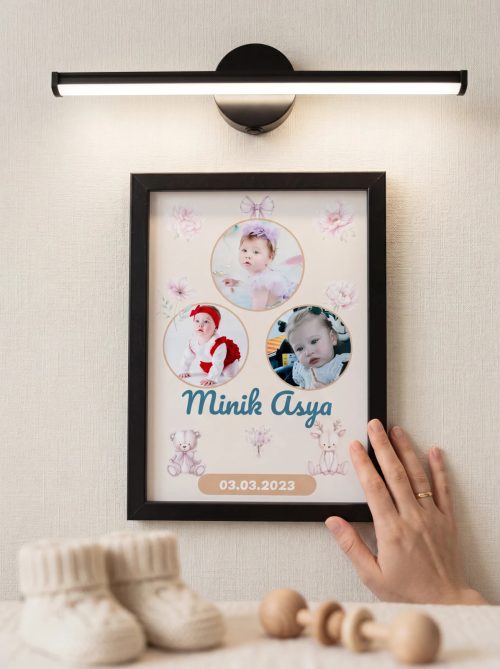 Bloom Model Poster Tablo Şık Aplik Işık Hediyeli
