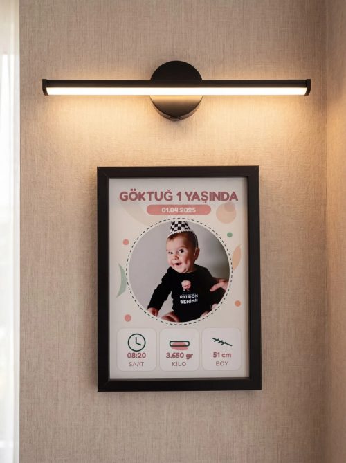 Smile Model Poster Tablo Şık Aplik Işık Hediyeli